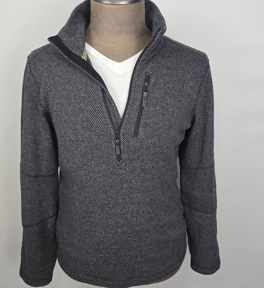 Smartwool Fleece Half Zip Sweater Jacket Grey Heritage Trail Men's M Wool Blend - Picture 1 of 11